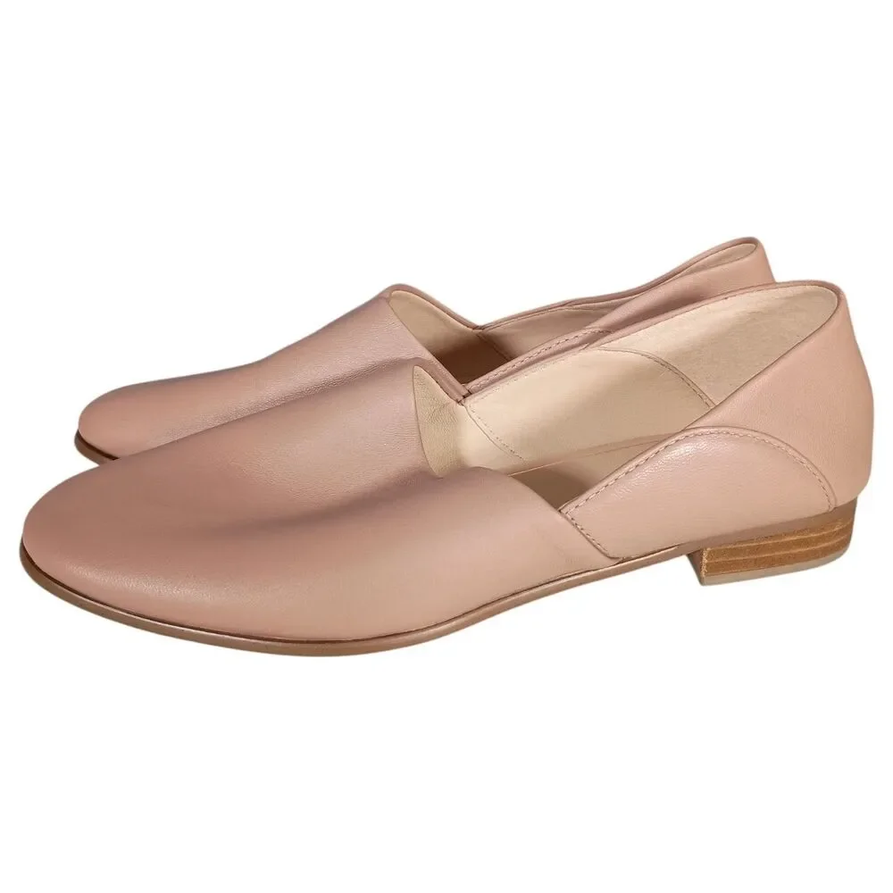 Clarks Pure Tone Loafer Shoes Womens 9 M Nude Leather Slip On Comfort